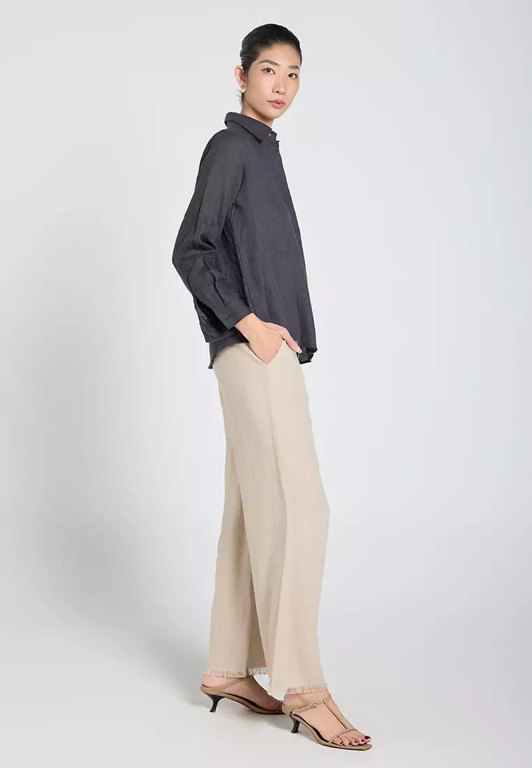 Basic Long-Sleeve Linen Shirt