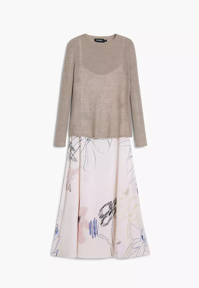 2-in-1 brushstroke dress