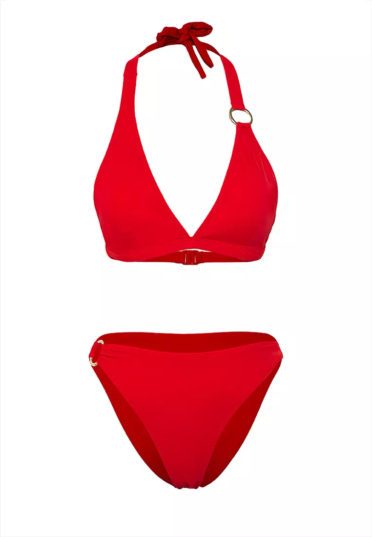 Red Triangle Accessory Regular Bikini Set