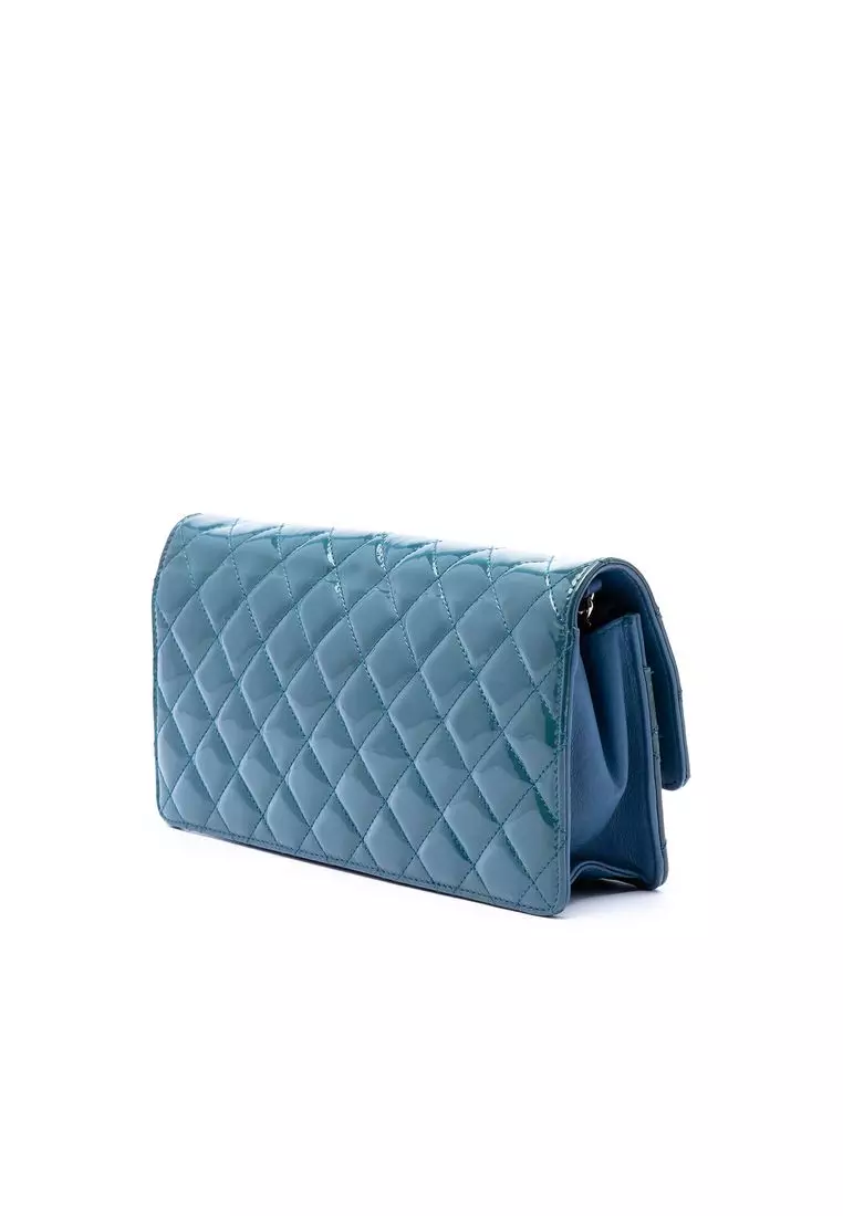 Pre-Loved Chanel Quilted Patent Golden Class East West Wallet On Chain