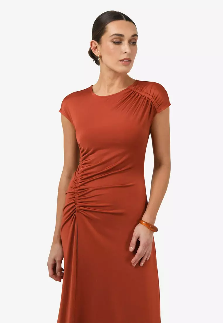 Buy FORCAST Kim Asymmetric Ruched Dress 2026 Online | ZALORA