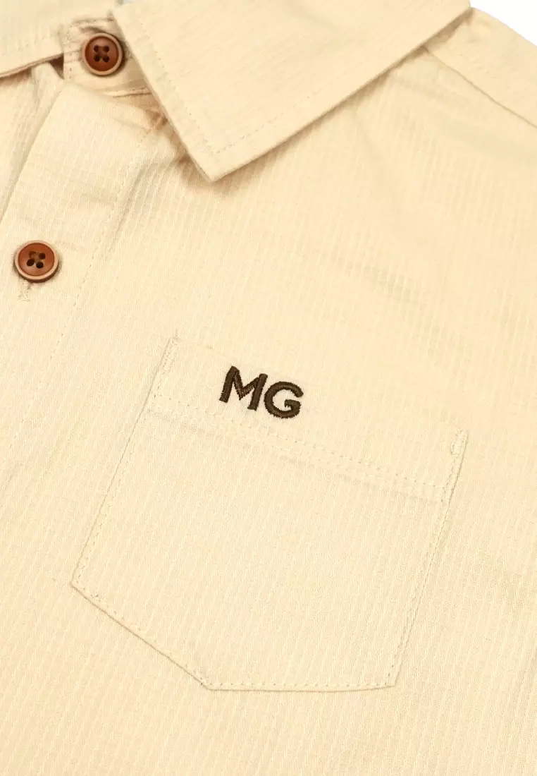 Boys Woven Polo with Chest Pocket