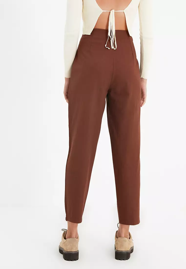 Cotton High Waist Trousers