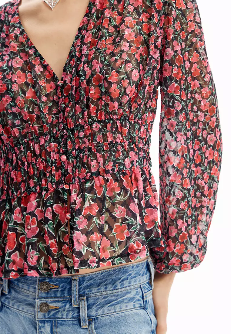 Buy Desigual Desigual Woman Floral plumetis blouse. Online | ZALORA ...