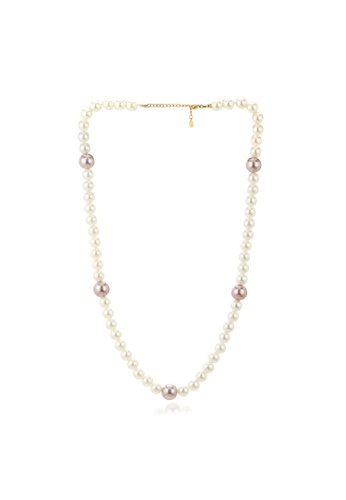 estele white Estele Multi sized two toned Pearl Necklace for Women 9D808AC1A9679EGS_1