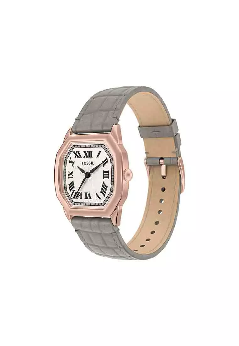 Harlow Gray Leather Watch Es5435