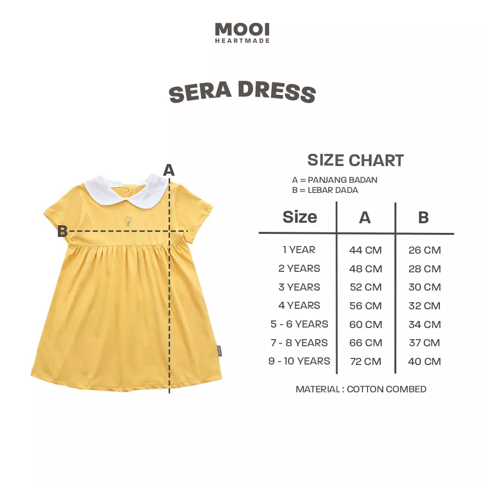 Mooi Dress Anak Perempuan Sera Dress - Sun Gold