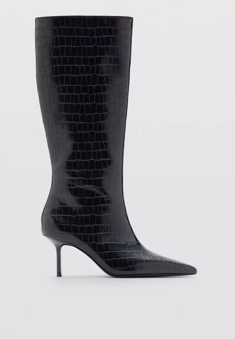 Croc-Effect Boots