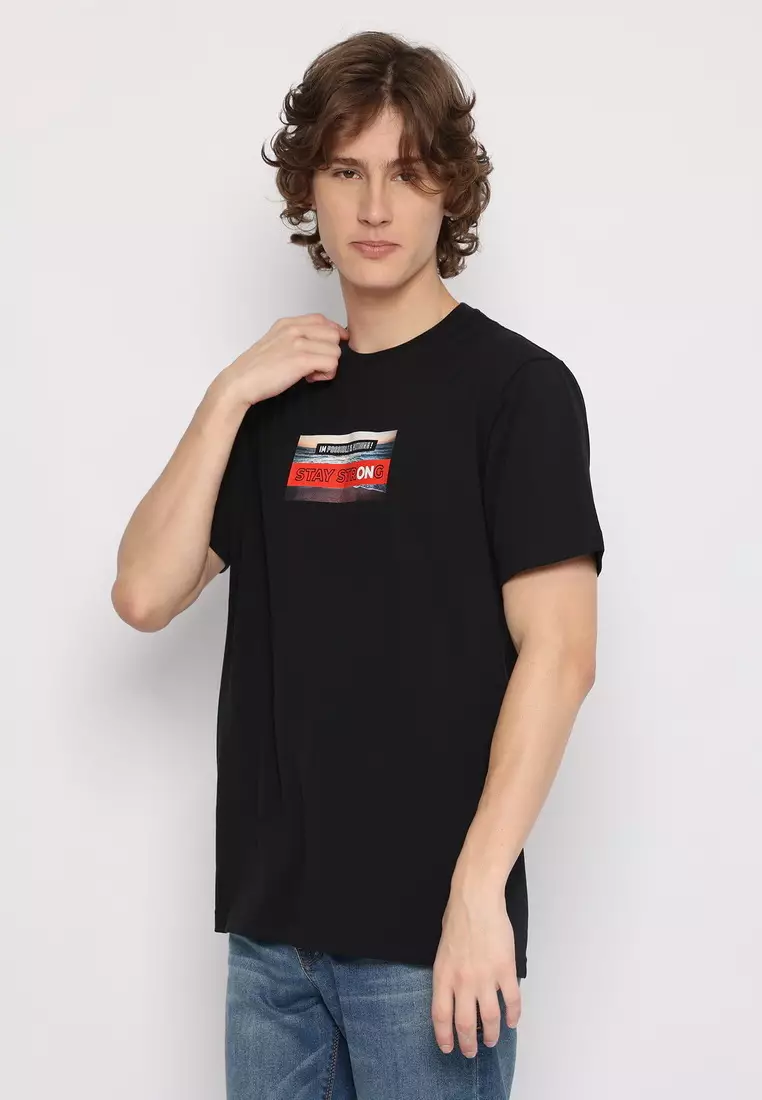 POLICE T-Shirt Cotton Combed Sablon Raster Pria 2073280421