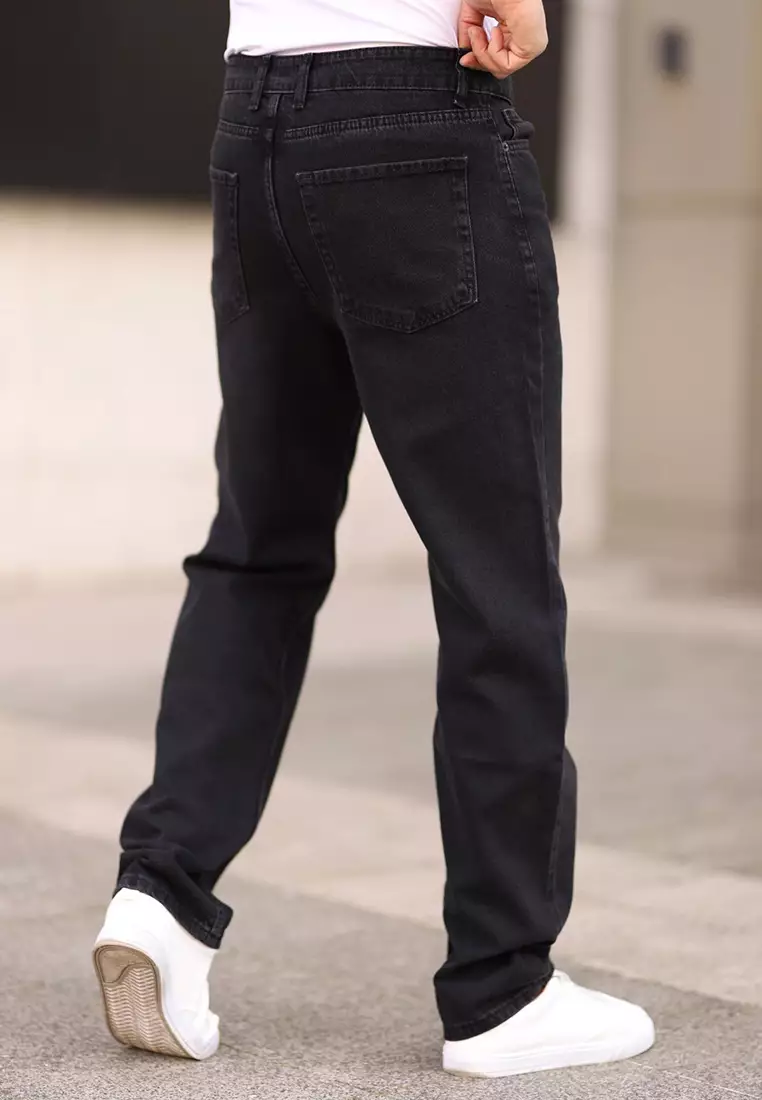 Black Baggy Fit Jeans Denim Trousers TMNAW24JE00027