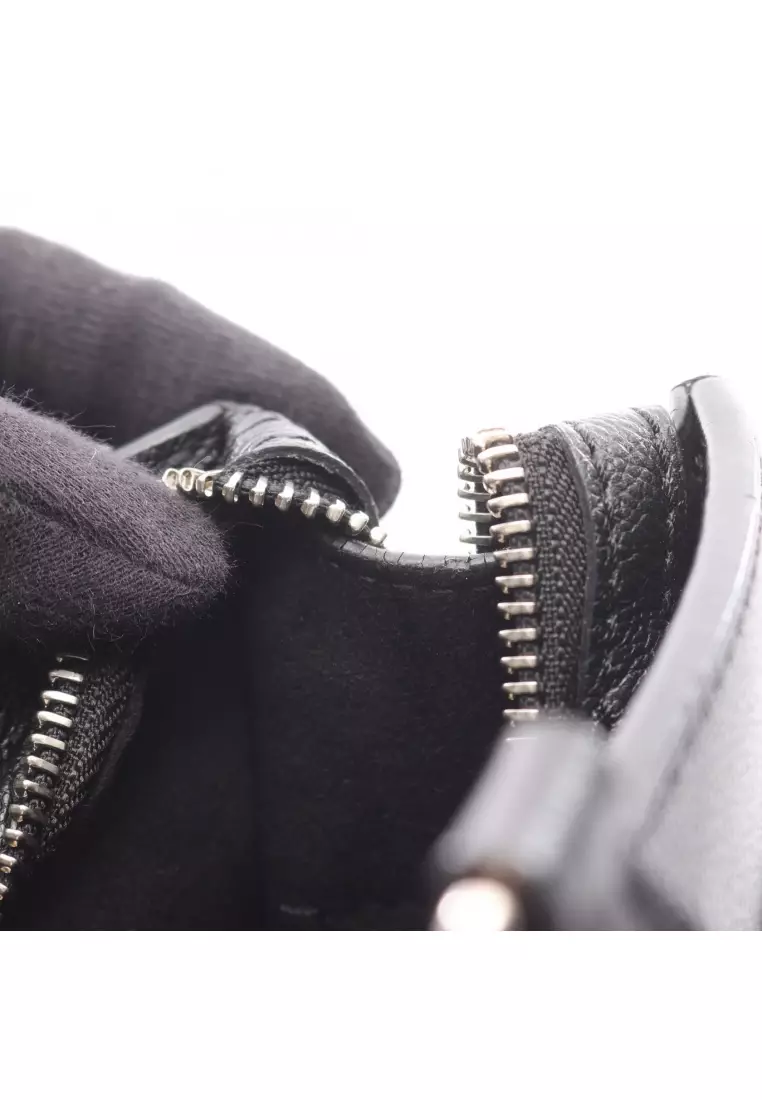 Pre-Loved Louis Vuitton Very zip Noir Handbag tote bag leather black 2WAY