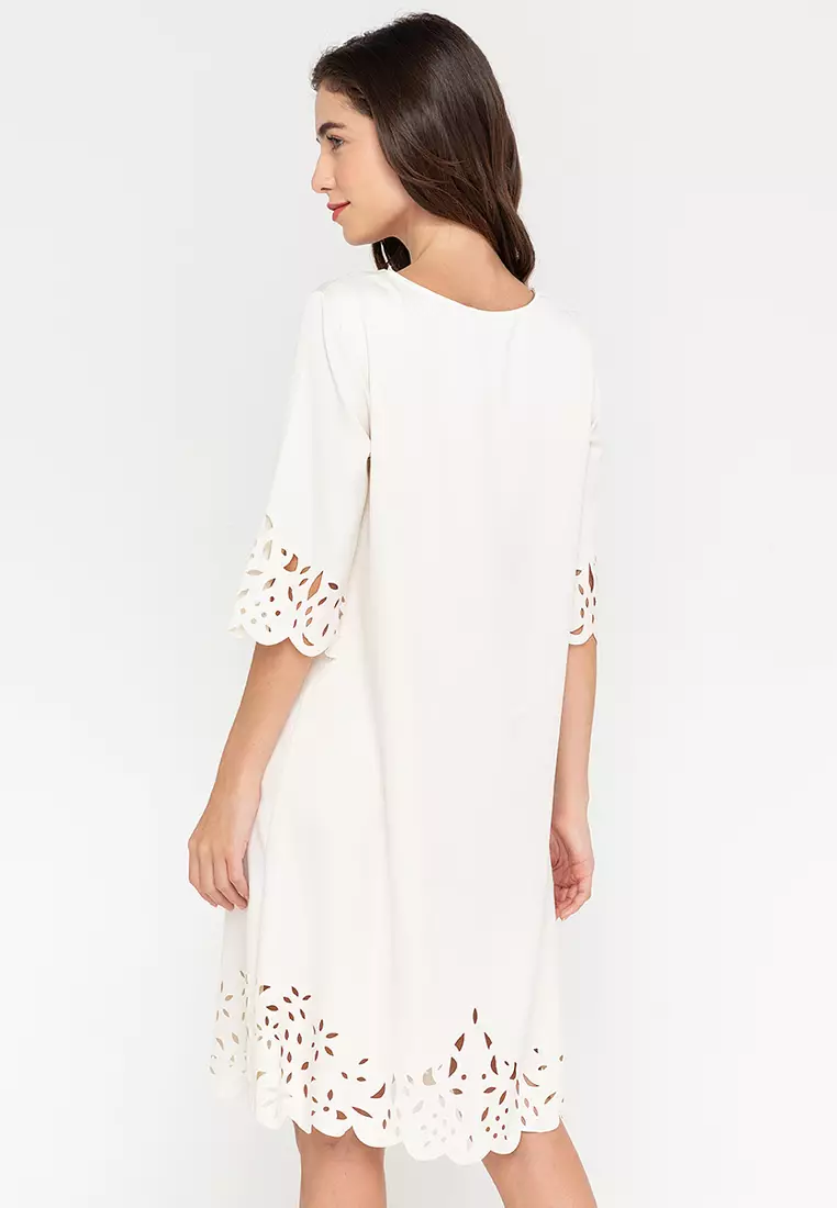 Caryl Laser Cut Hem Dress
