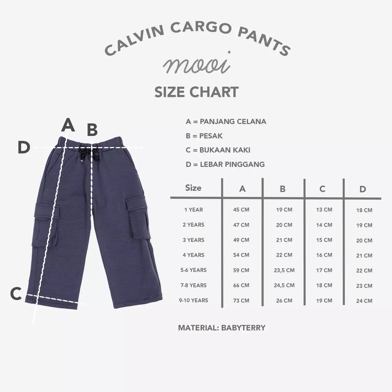 Mooi Celana Panjang Cargo Anak Laki-Laki Calvin Cargo Pants - Army Green