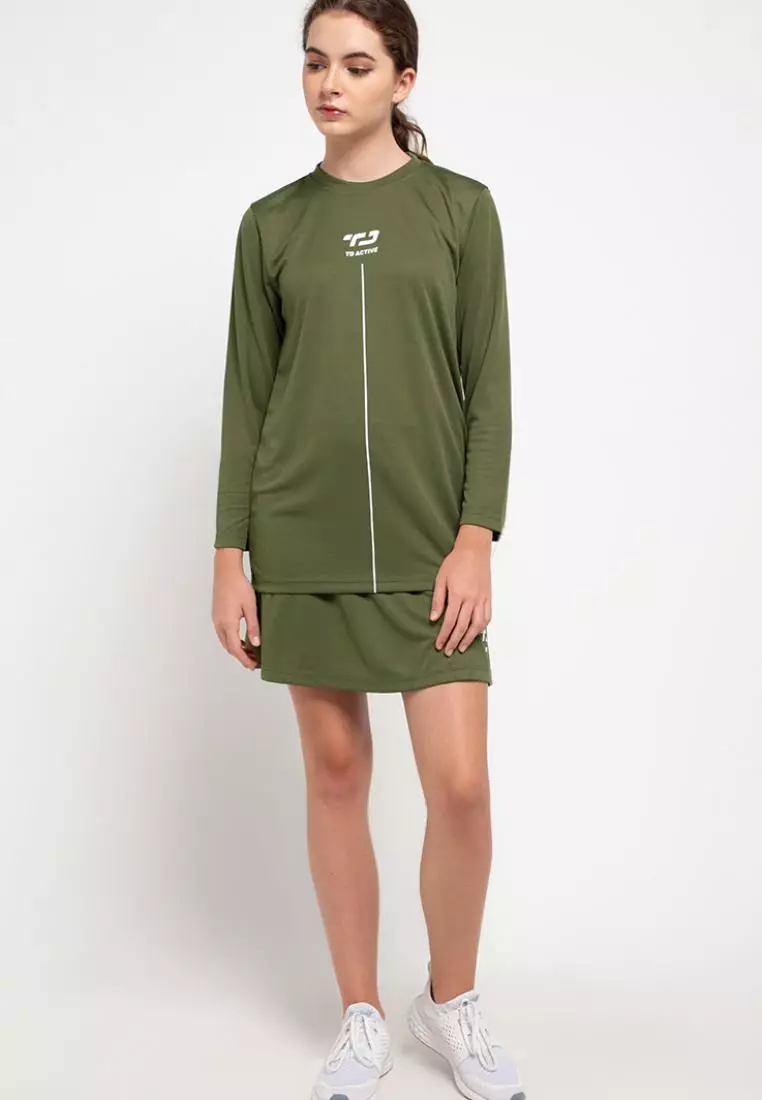 Td Active LS013 l-s Raglan Hijau Kaos