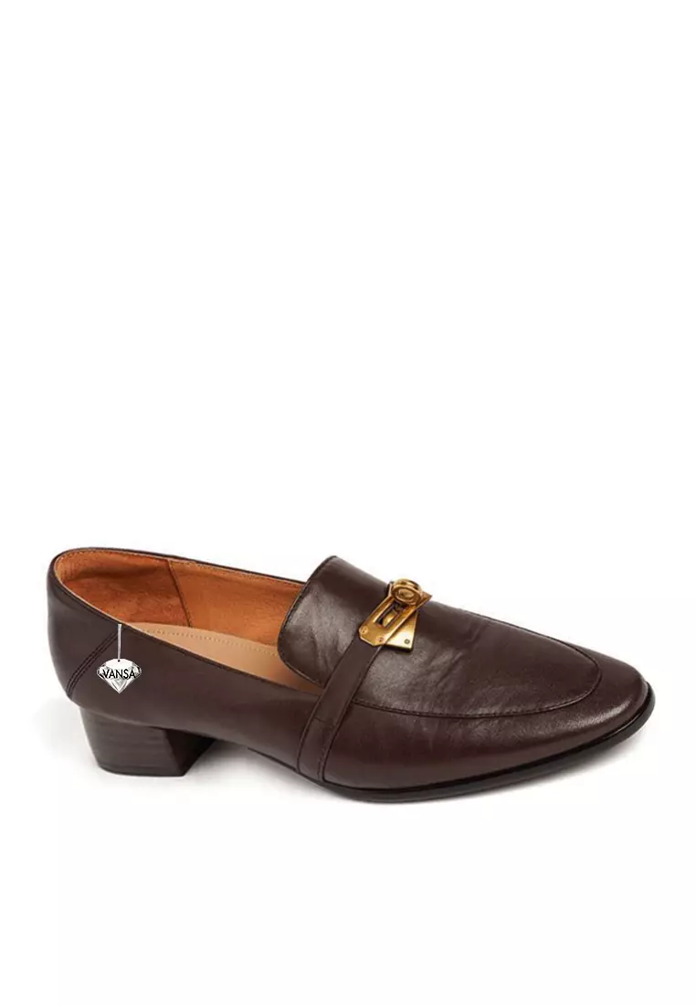 Discount on Twenty Eight Shoes  shoes - SKU: VANSA Top Layer Cowhide Buckle Loafers VSW-F-4117