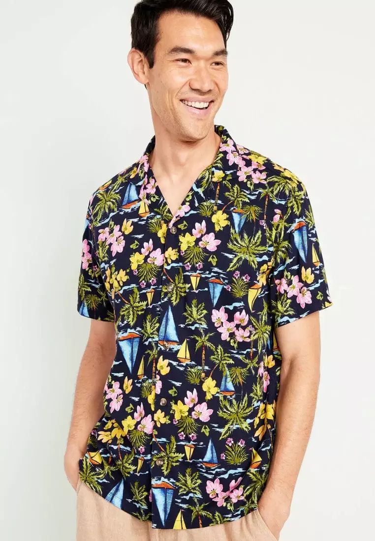 Short-Sleeve Printed Camp Shirt