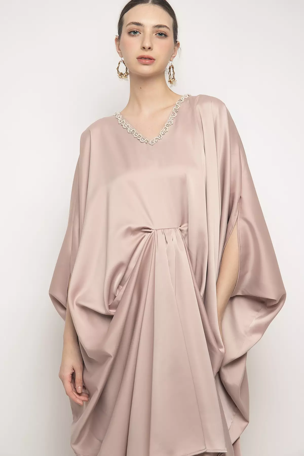 Calla Kaftan Dress in Rosegold
