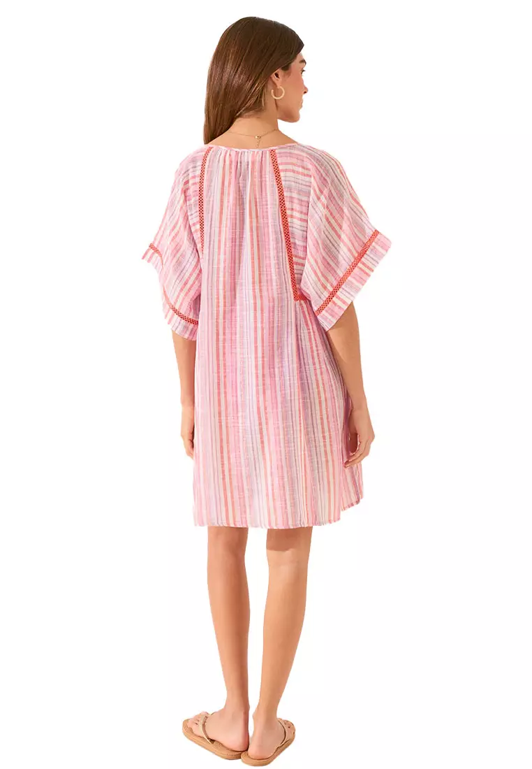 Short Tunic In Striped Print Fabric