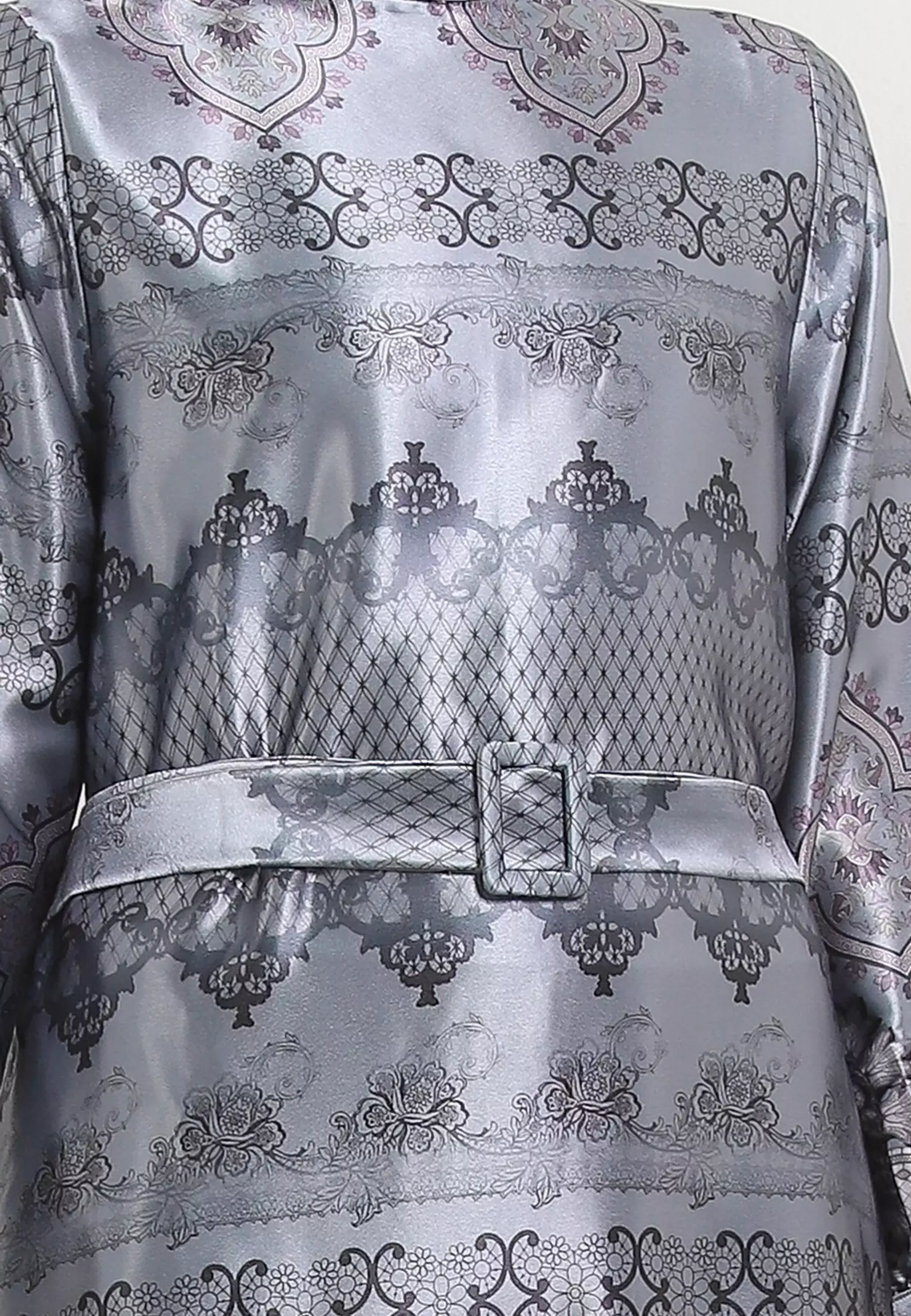 MFMW Jemimma Dress Gamis Satin Grey Motif