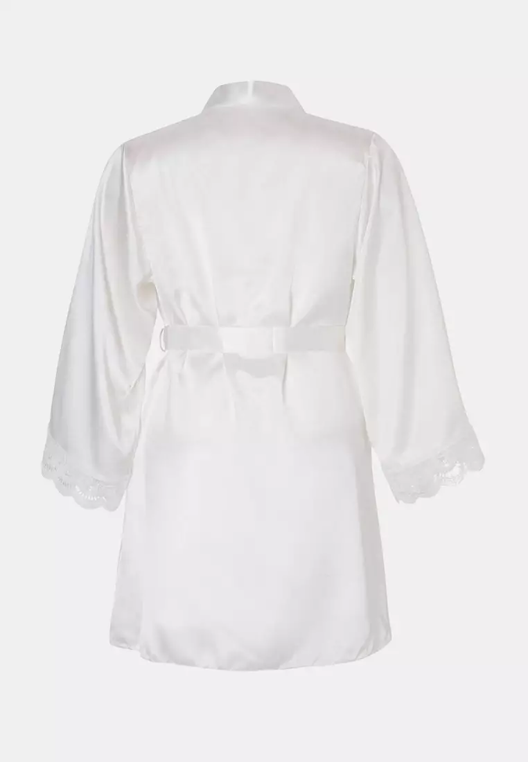 White Satin Woven Dowry Set Large Size Nightgown Tbbss26Ch00003
