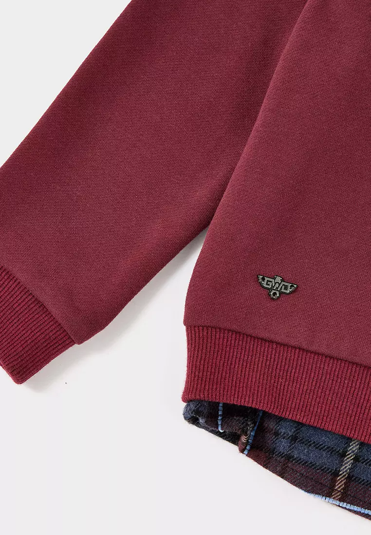 Georgetown burgundy hoodie with mock shirt
