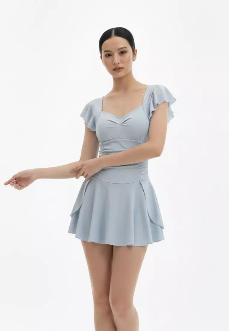 Taurus One-Piece Swimdress with Ruffles – Padded Wire-Free Women Swimwear