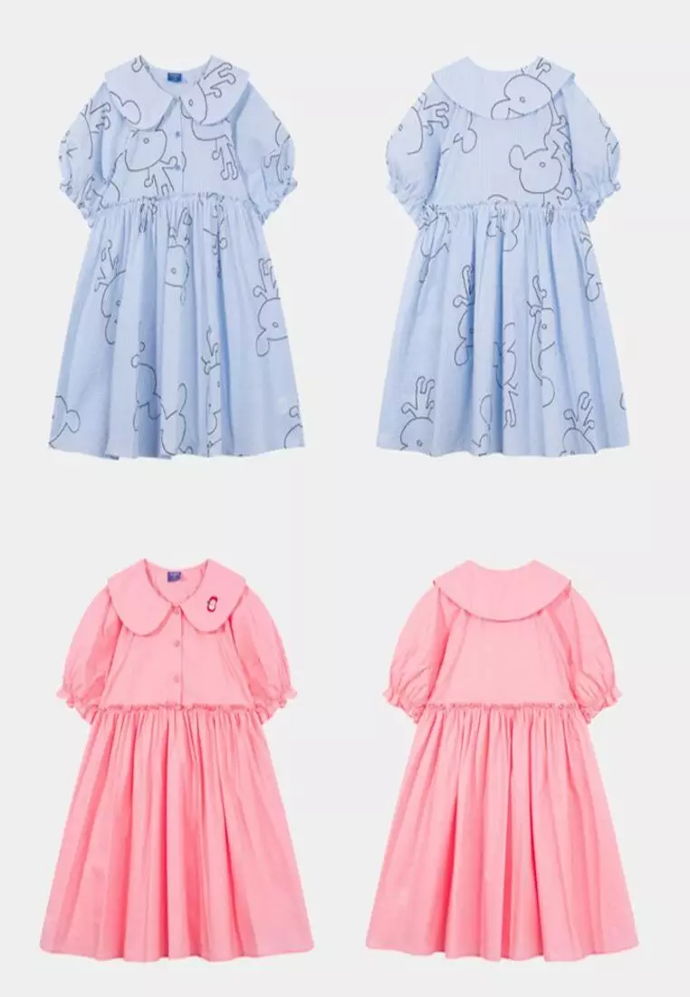 马拉丁女短袖连衣裙粉红色夏季裙