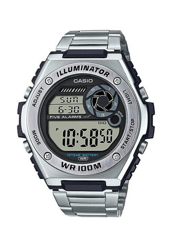 CASIO silver Casio Dual Time Digital Watch (MWD-100HD-1A) 5FD78AC1D5D462GS_1