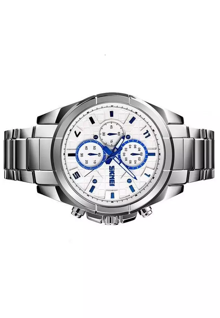 Jam Tangan Kasual Analog Pria Waterproof 30m Strap Tali Material Stainless Steel LR65 ORIGINAL