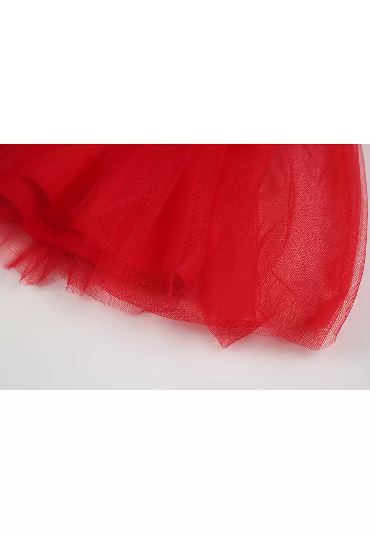 寶寶女童聖誕節聖誕老人紗裙連衣裙演出服化妝舞會服裝