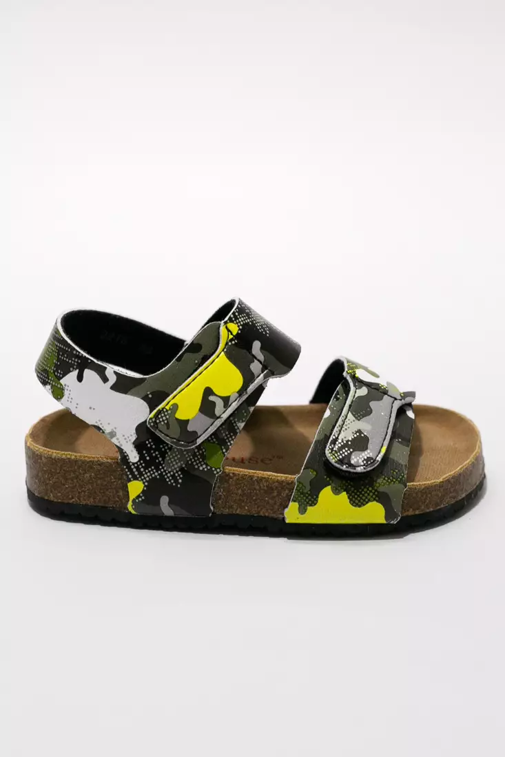 Double buckle sandals rubber store
