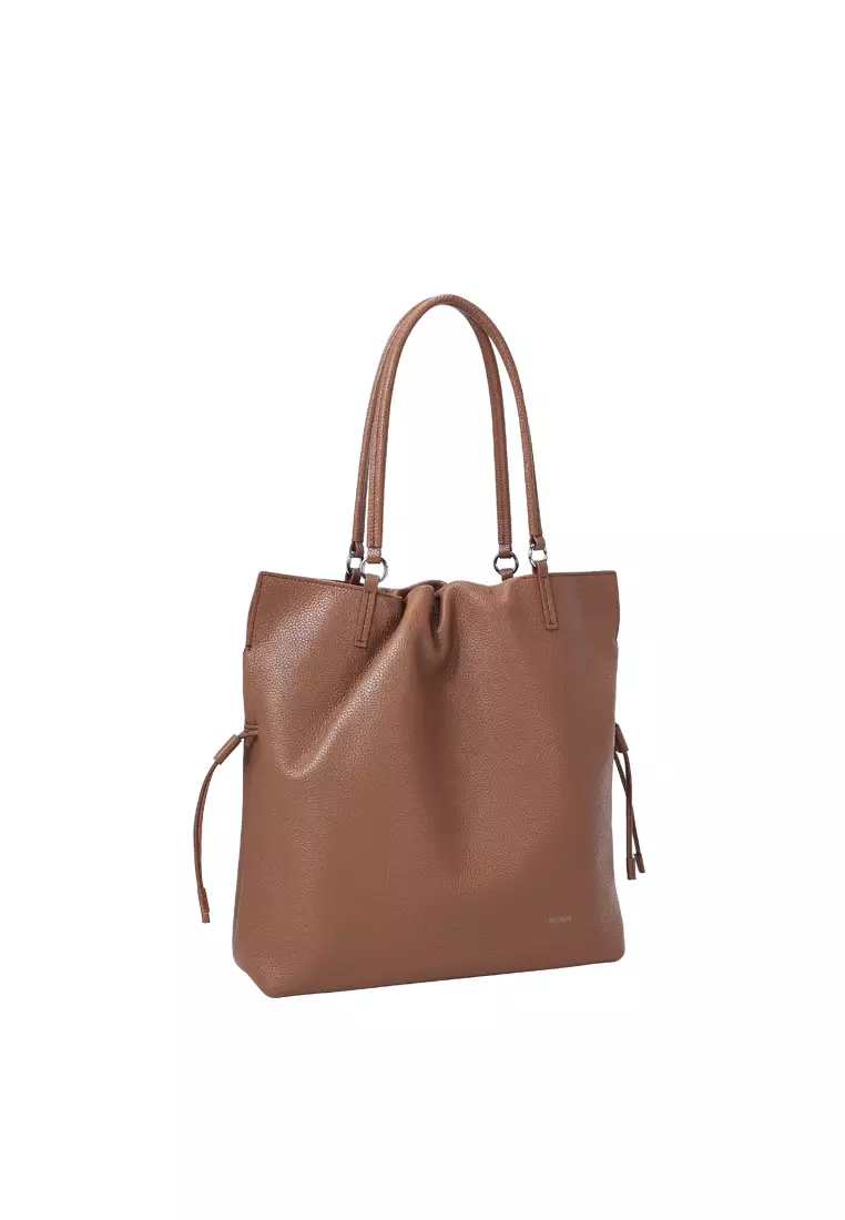 GEORGIANA Ruched Shoulder Bag - Caramel