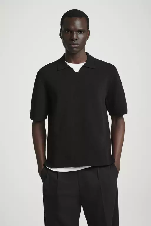 Bouclé-Knit Cotton Polo Shirt