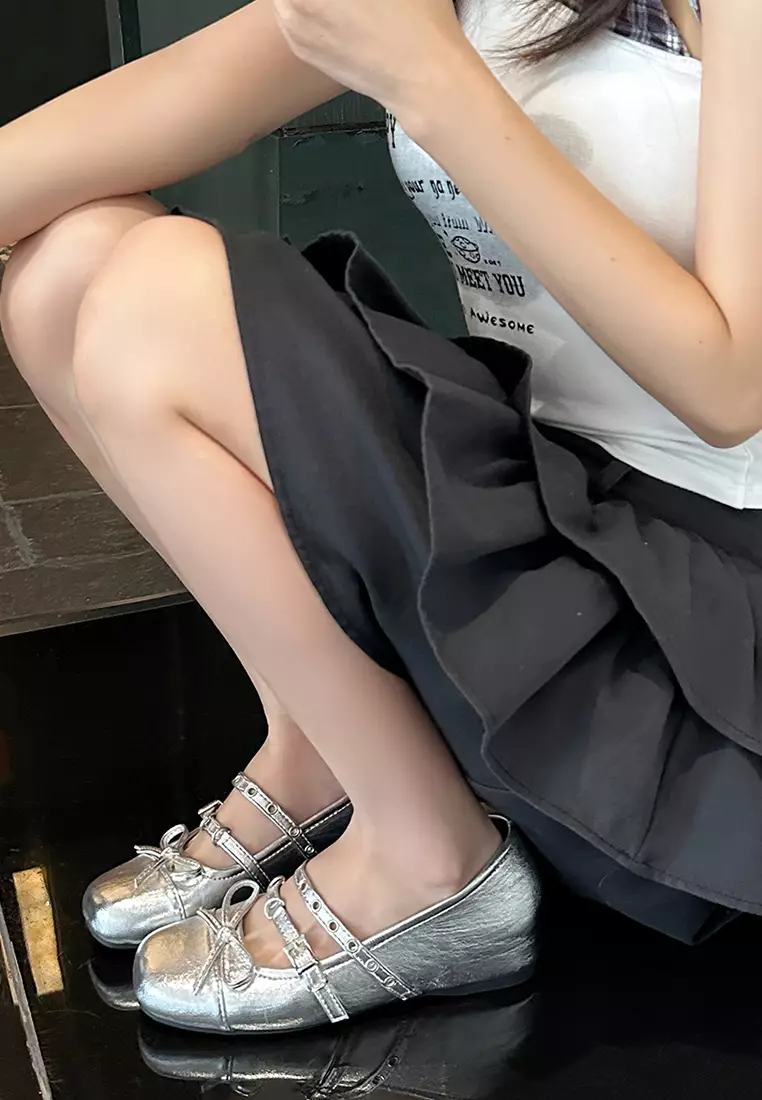 Bowknot Elevated Heel Mary Jane Shoes WW619-2