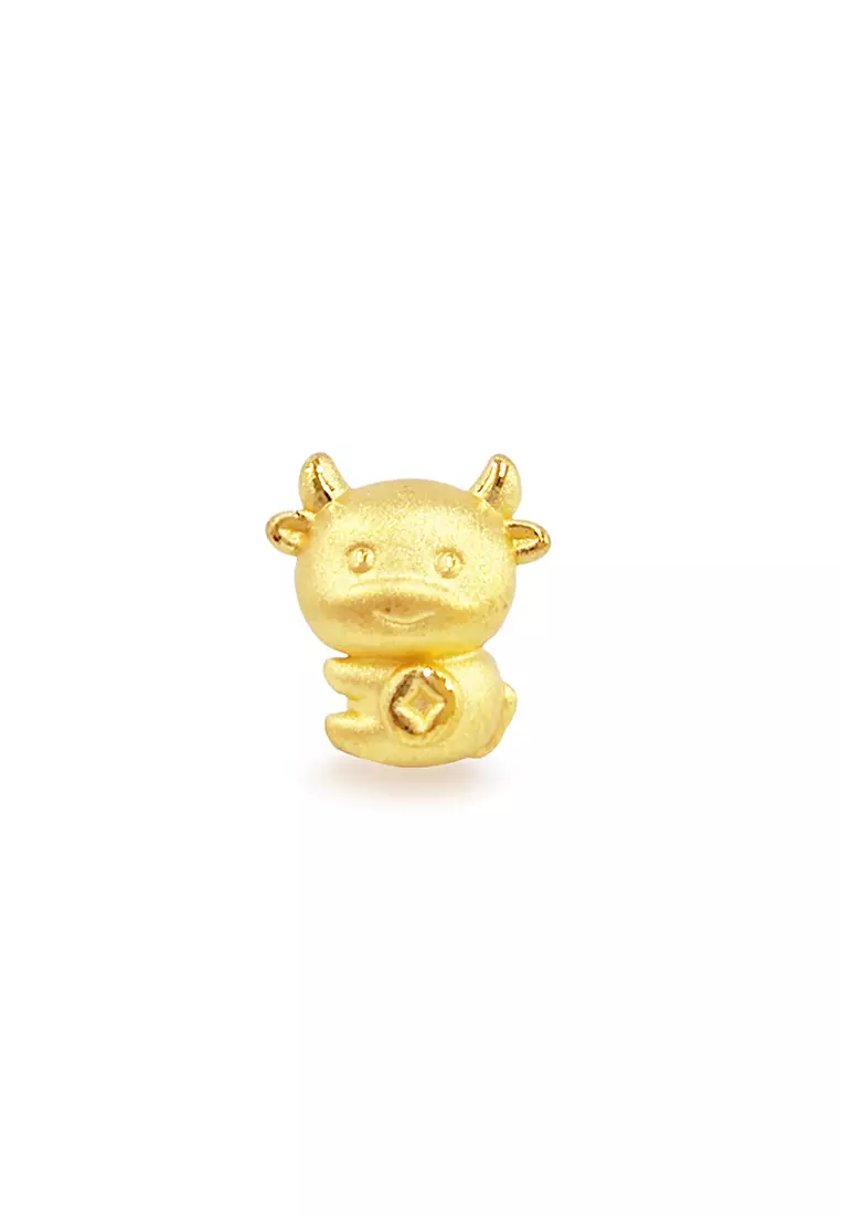 999.9/24K Pure Gold 3D 12 Zodiac Charm - Ox B650B