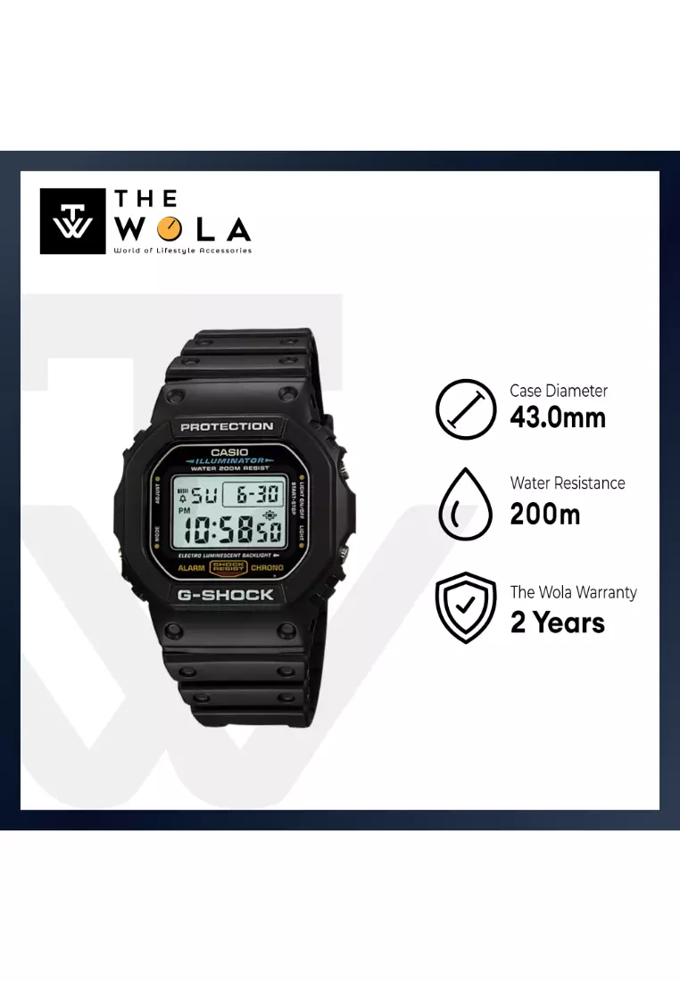 DW-5600E-1V Men Digital Watch Black Resin Band