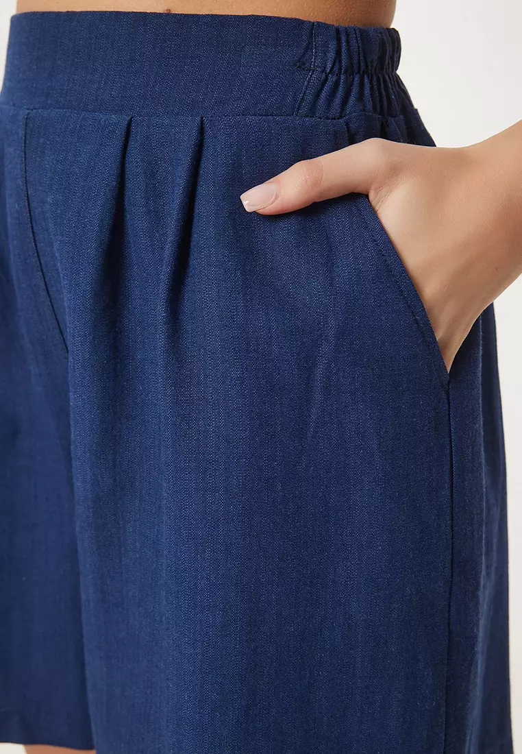 High Waist Summer Linen Shorts