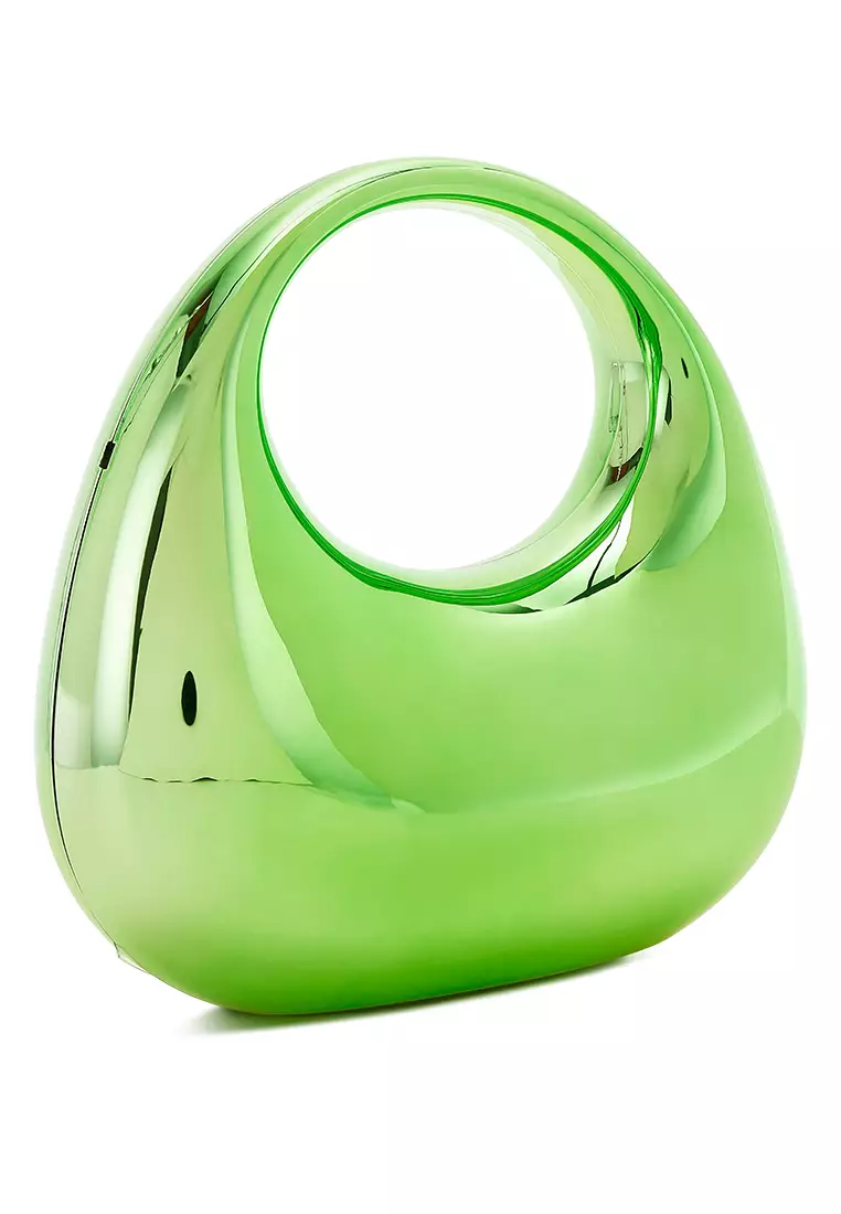 Tas Genggam Mini Metalik Akrilik Warna Hijau