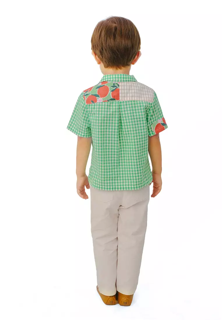 Baby Boys Multi Printed Patchwork Shirt