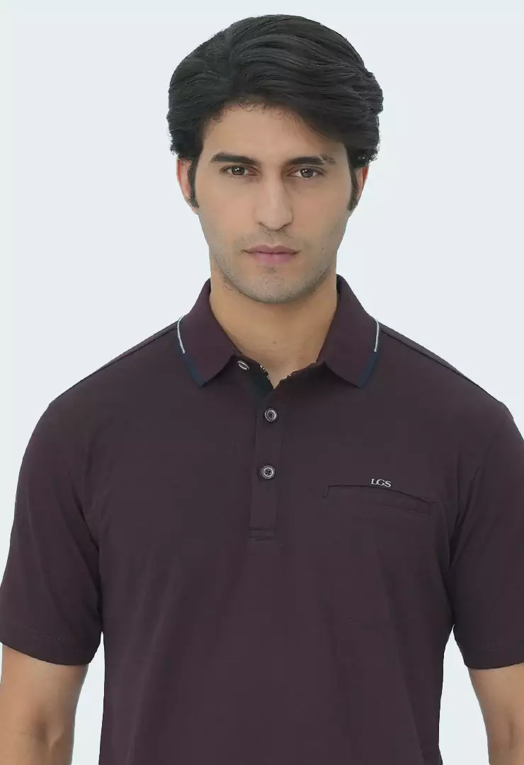 LGS - Kaos Polo - Hidden Pocket - List Kerah - Regular Fit - Maroon - CWS.225.S3450.01.C