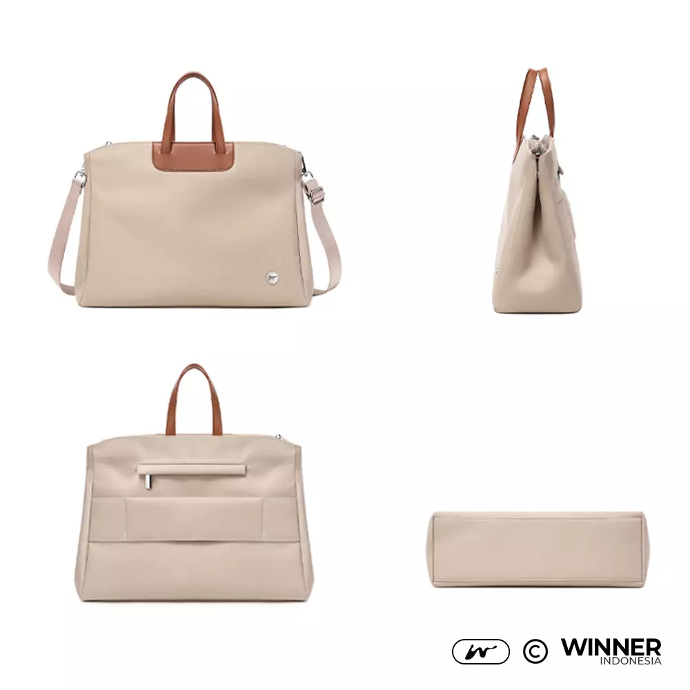 Tas Laptop 14 inch Bahu Selempang Nilon Oxford Anti-Air Wanita Bag (T14-023-5536) - Warna Khaki 14 inch