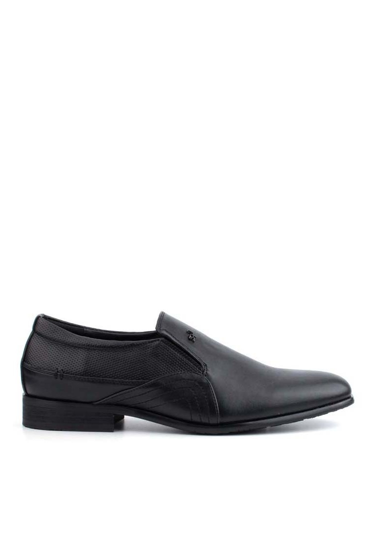 LR LARRIE Men's Black Smart Dress Formal Slip On Shoes