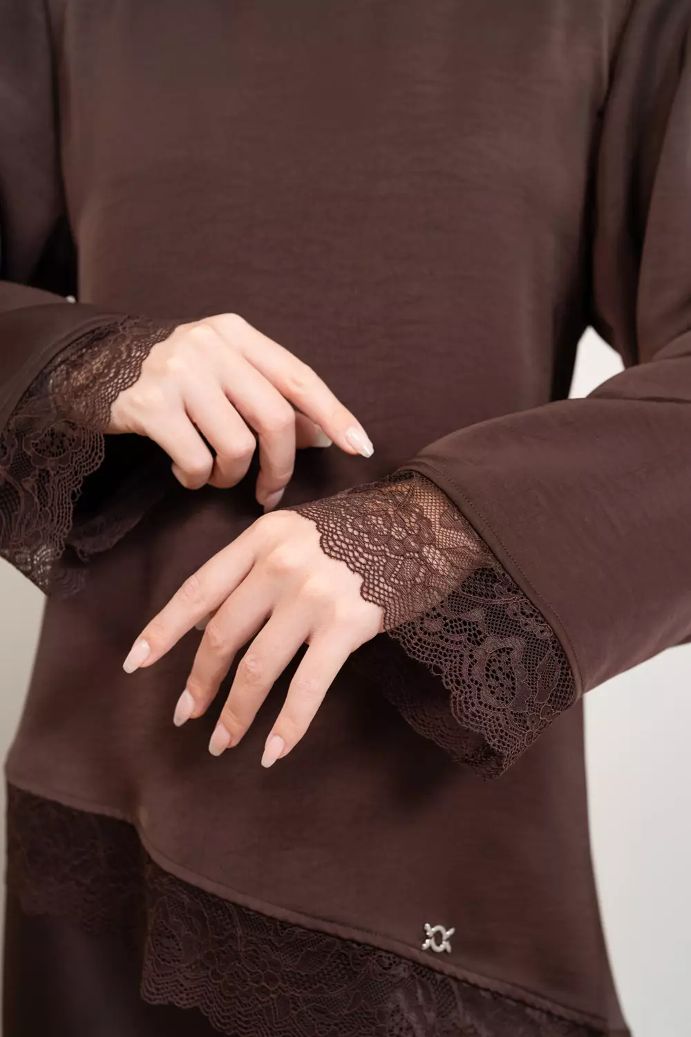 Klamby - Sera Lace Blouse Deep Espresso