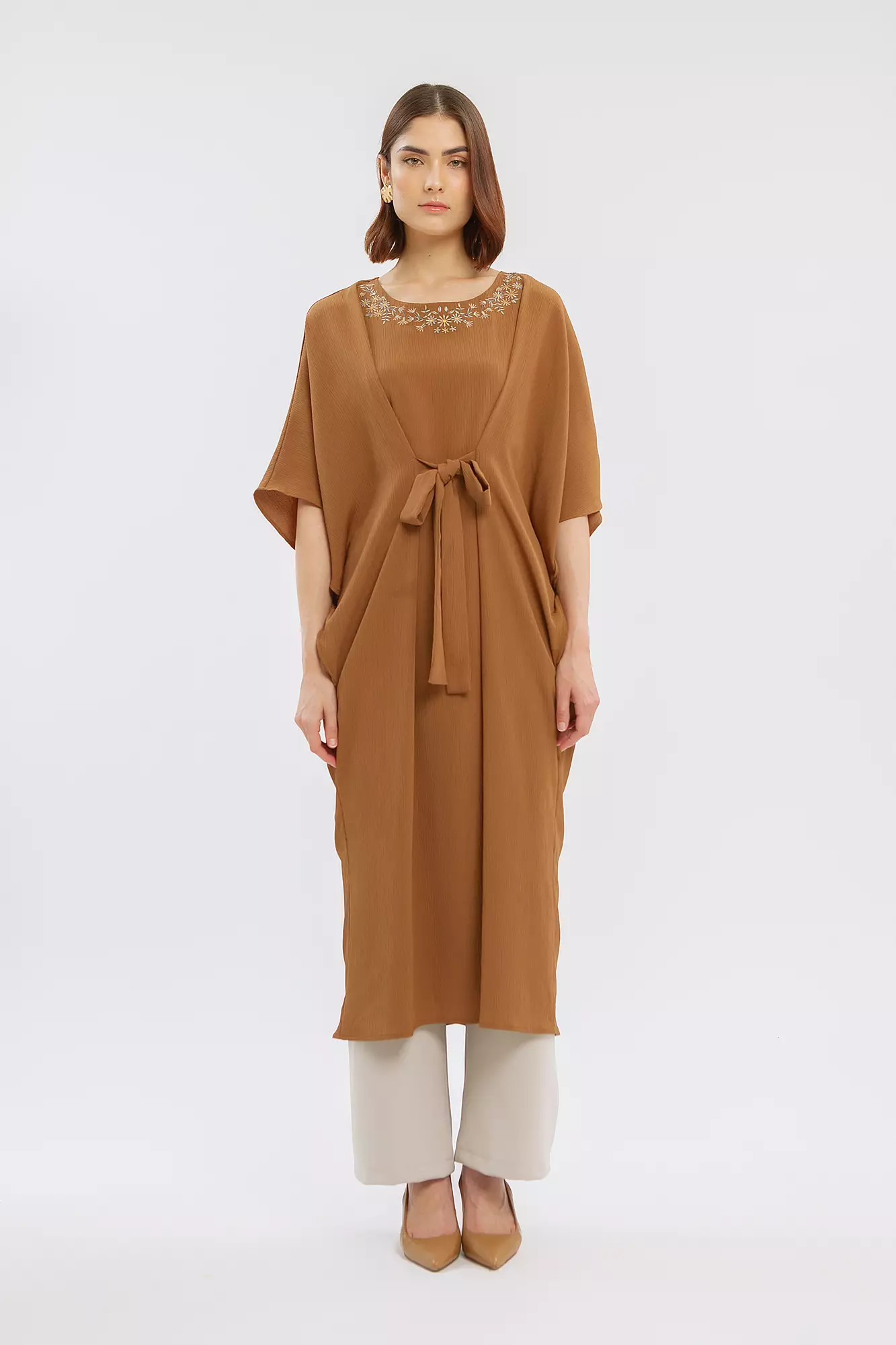 Minimal Adara Kaftan Brown Warna BROWN