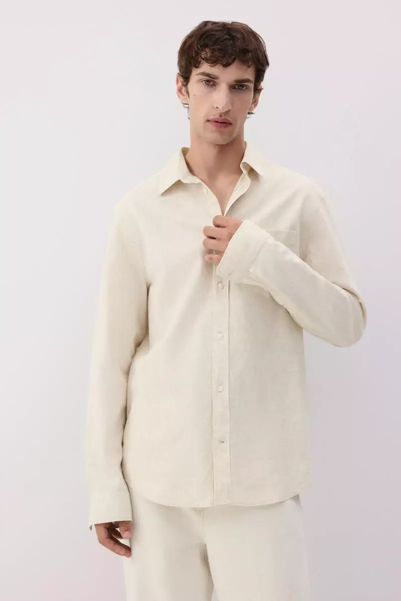 Regular Fit Linen-blend shirt
