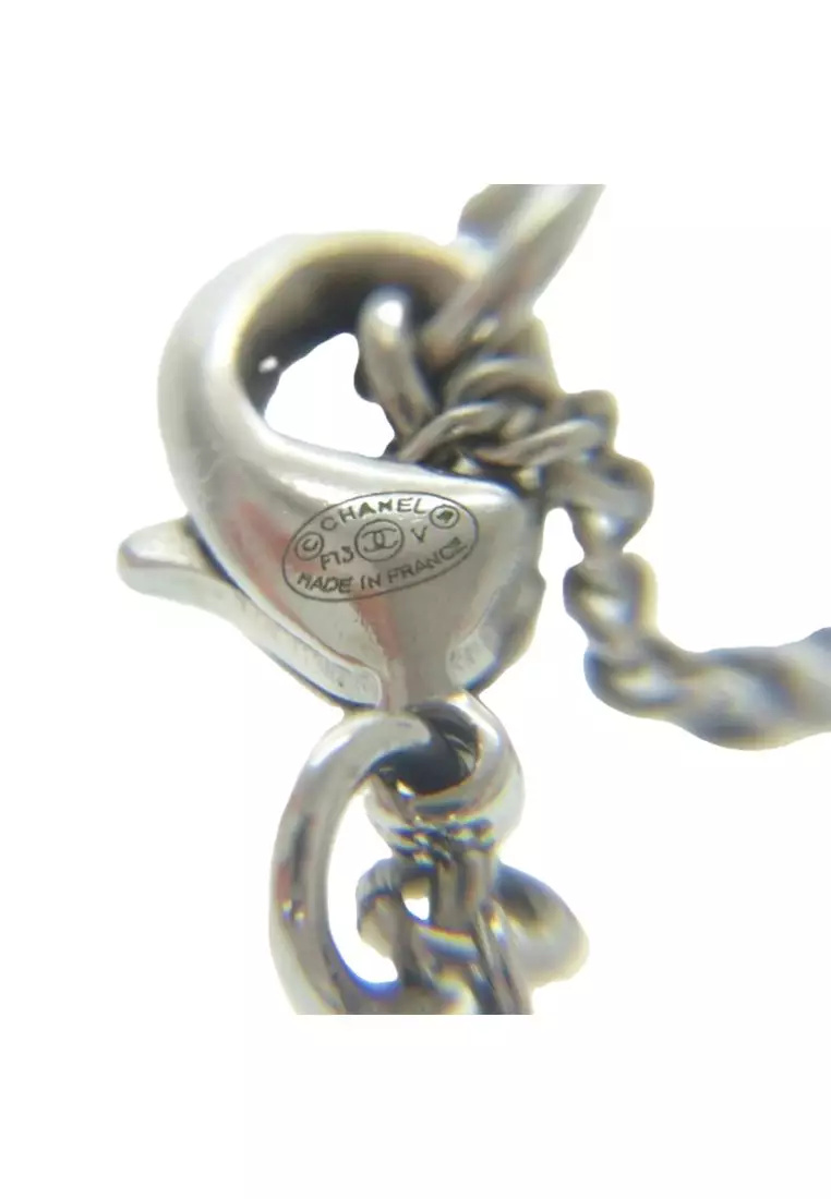 Pre-Loved Chanel Cc Brass And Strass Pendant Necklace