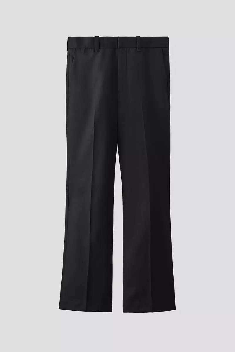 Wool-blend bootcut trousers