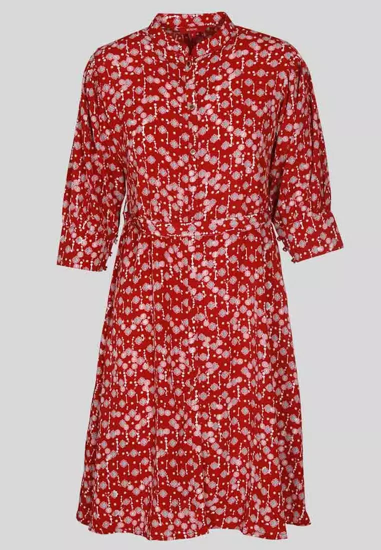 Le Reve 系带衬衫式束腰连衣裙