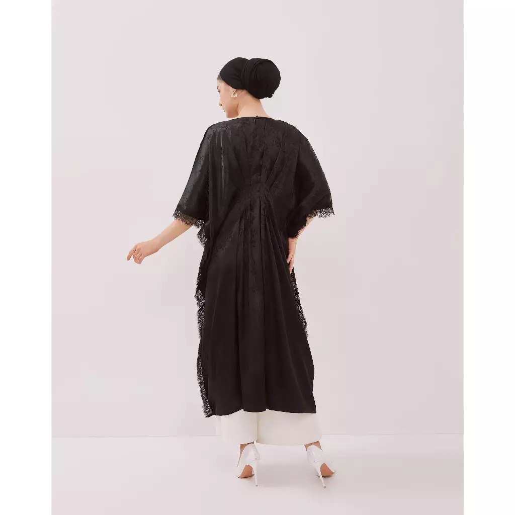 Urban Exchange Kaftan Nadine Black - Abaya Lebaran Wanita Long Dress Premium
