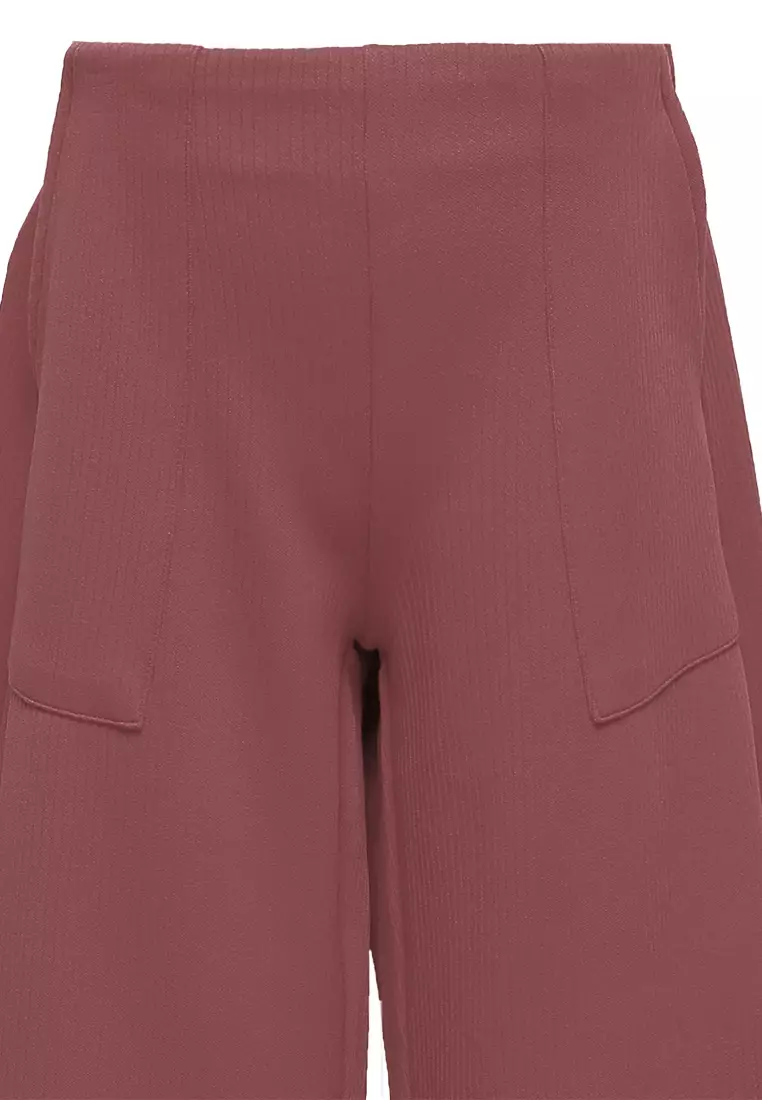 Pito Dito Girl Cherish Celana Kulot Anak Perempuan Warna Merah Bata